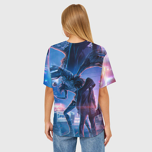 Женская футболка оверсайз DEATH NOTE ТЕТРАДЬ СМЕРТИ / 3D-принт – фото 4