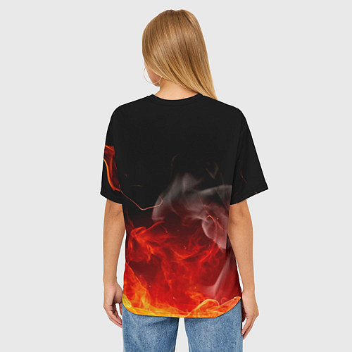 Женская футболка оверсайз Огненый Канеки Кен / 3D-принт – фото 4