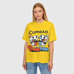 Футболка оверсайз женская CUPHEAD, цвет: 3D-принт — фото 2