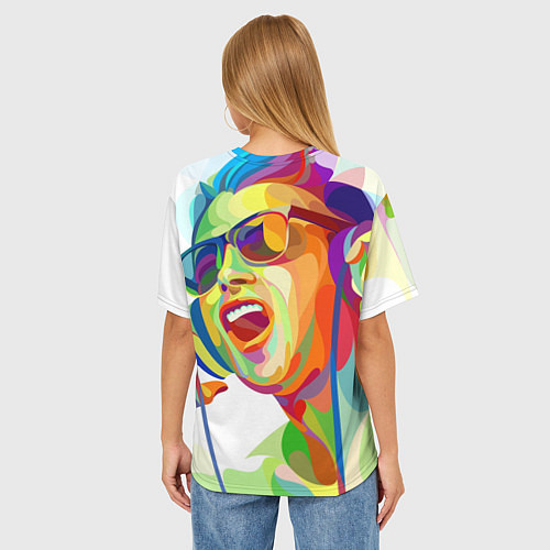 Женская футболка оверсайз Слушаем Музыку / 3D-принт – фото 4