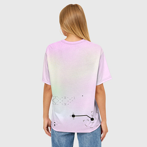 Женская футболка оверсайз Printstream style Поток информации Белизна 0 1,Чер / 3D-принт – фото 4