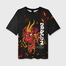 Женская футболка оверсайз Dragon Огненный дракон