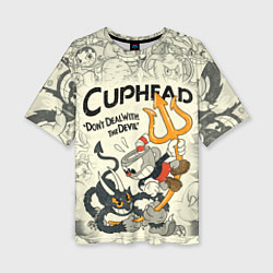 Футболка оверсайз женская Cuphead and Devil, цвет: 3D-принт