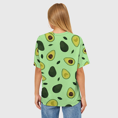 Женская футболка оверсайз Авокадо / 3D-принт – фото 4