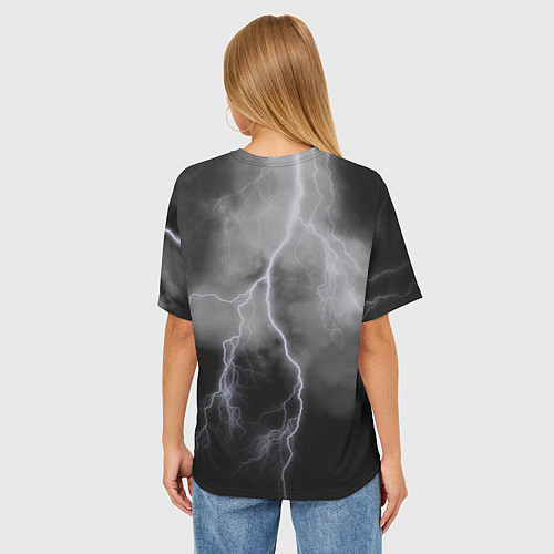 Женская футболка оверсайз Гроза / 3D-принт – фото 4