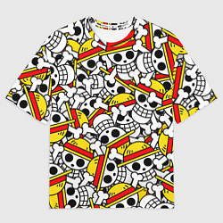 Футболка оверсайз женская ONE PIECE ВАН ПИС УЗОР, цвет: 3D-принт