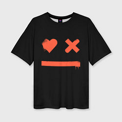 Женская футболка оверсайз Smile Love Death and Robots