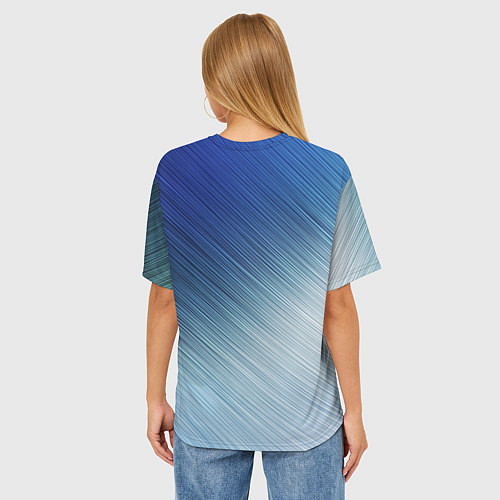 Женская футболка оверсайз Текстура Оттенки льда / 3D-принт – фото 4