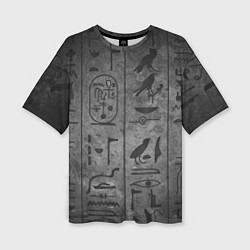Женская футболка оверсайз Египетские Иероглифы 3D