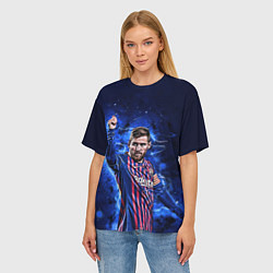 Футболка оверсайз женская Lionel Messi Barcelona 10, цвет: 3D-принт — фото 2