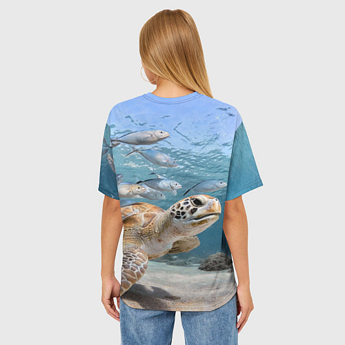Женская футболка оверсайз Морская черепаха / 3D-принт – фото 4