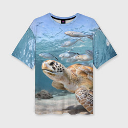 Женская футболка оверсайз Морская черепаха