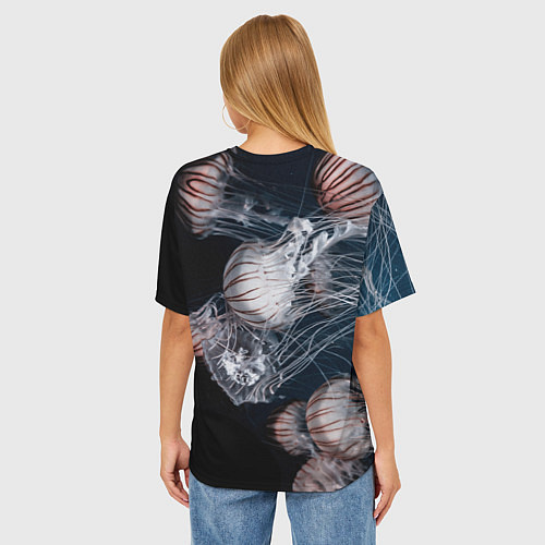 Женская футболка оверсайз Медузы / 3D-принт – фото 4