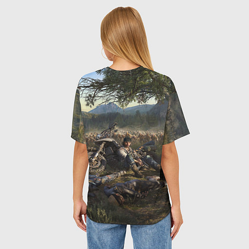 Женская футболка оверсайз Days gone Дикон и толпа фриков / 3D-принт – фото 4