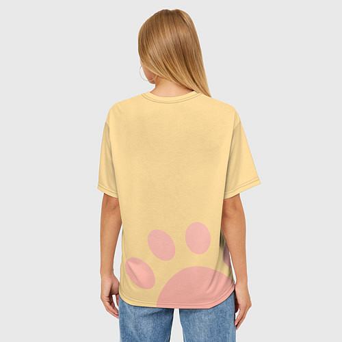 Женская футболка оверсайз Neko Kaguya / 3D-принт – фото 4