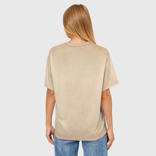 Женская футболка оверсайз Сотворение Адама - гранж / 3D-принт – фото 4