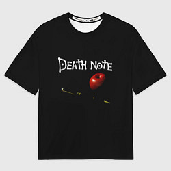 Футболка оверсайз женская Death Note яблоко и ручка, цвет: 3D-принт