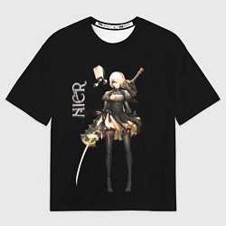 Женская футболка оверсайз Nier Automata 2B