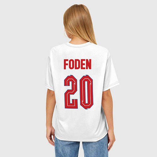 Женская футболка оверсайз Фил Фоден форма Англия / 3D-принт – фото 4