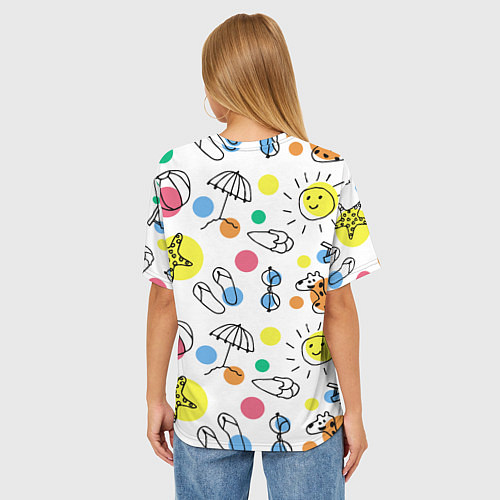 Женская футболка оверсайз На пляж / 3D-принт – фото 4