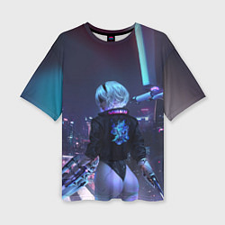 Женская футболка оверсайз Nier X Cyberpunk
