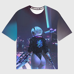 Женская футболка оверсайз Nier X Cyberpunk