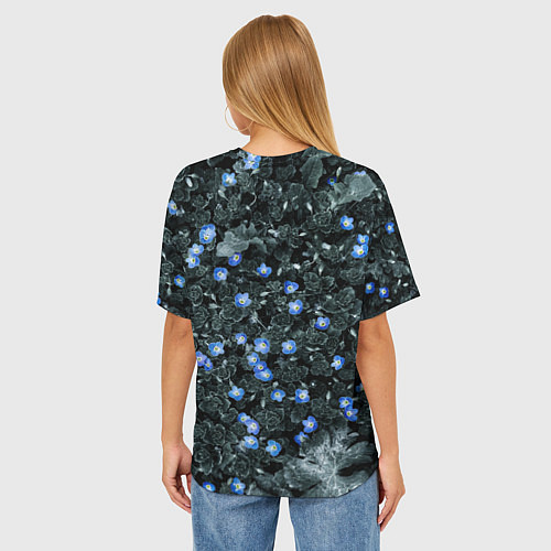 Женская футболка оверсайз Маленькие ЦветЫ / 3D-принт – фото 4