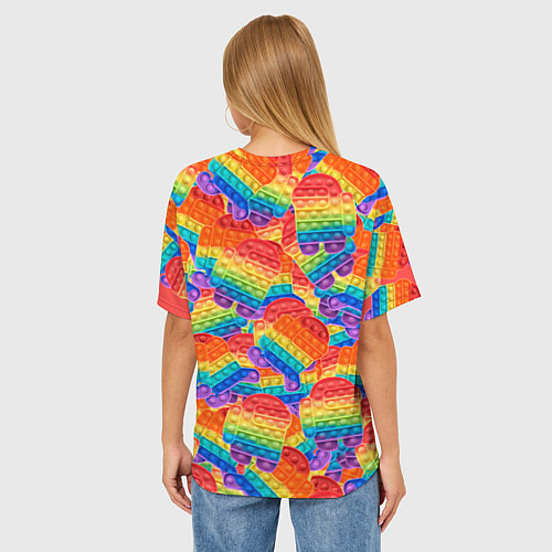 Женская футболка оверсайз Pop it Among Us / 3D-принт – фото 4