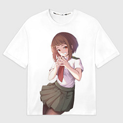 Футболка оверсайз женская Очако Урарака хитрит замышляет по крупному - Моя г, цвет: 3D-принт