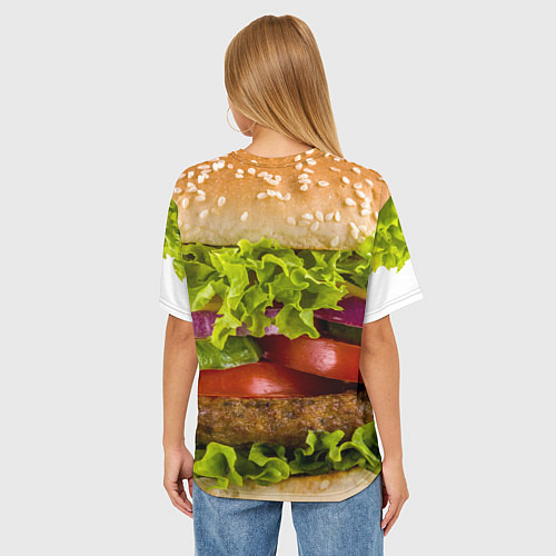 Женская футболка оверсайз Бургер / 3D-принт – фото 4