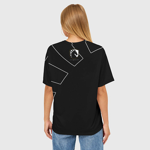 Женская футболка оверсайз Team Liquid Black Jersey pro 202223 / 3D-принт – фото 4