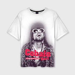 Женская футболка оверсайз Kurt Cobain all over