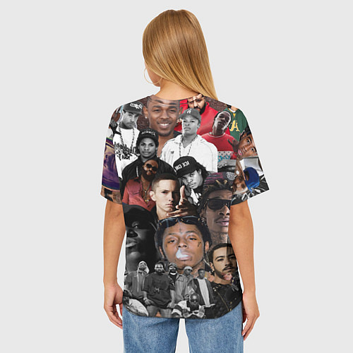Женская футболка оверсайз Короли Рэпа KING RAP / 3D-принт – фото 4