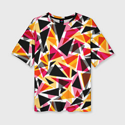 Футболка оверсайз женская Разноцветные треугольники, цвет: 3D-принт