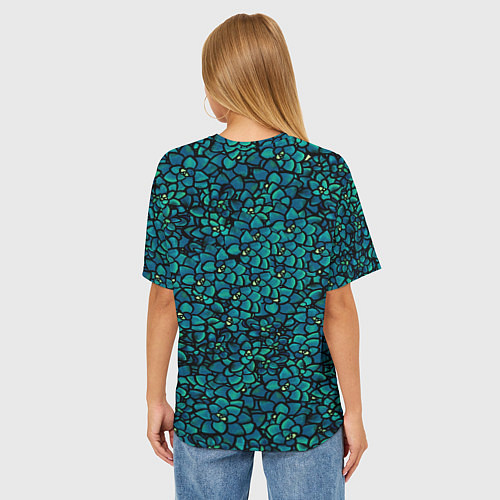 Женская футболка оверсайз Цветы 2 / 3D-принт – фото 4