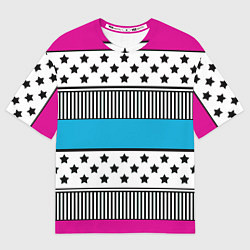 Футболка оверсайз женская Молодежный современный узор, цвет: 3D-принт