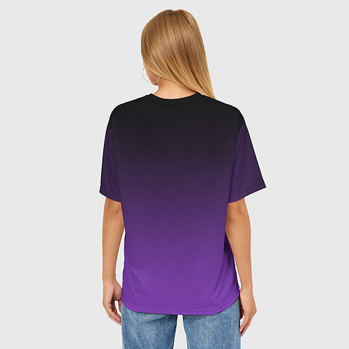 Женская футболка оверсайз Ночной градиент Фиолетовый / 3D-принт – фото 4