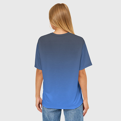 Женская футболка оверсайз DARK OCEAN GRADIENT / 3D-принт – фото 4