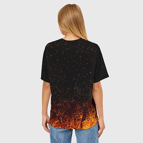 Женская футболка оверсайз Ария в огне / 3D-принт – фото 4