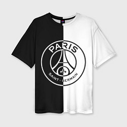 Женская футболка оверсайз ФК ПСЖ PSG BLACK & WHITE