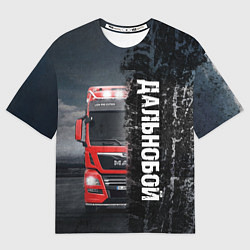 Женская футболка оверсайз Дальнобой Red Truck