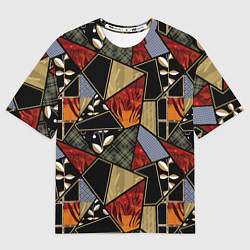 Футболка оверсайз женская Разноцветные заплатки, цвет: 3D-принт