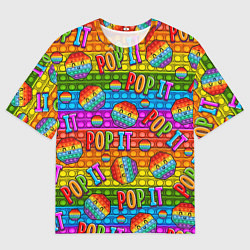 Футболка оверсайз женская POP IT SMILE ПОП ИТ ПУПЫРКА, цвет: 3D-принт