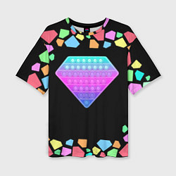 Футболка оверсайз женская POP IT DIAMOND, цвет: 3D-принт