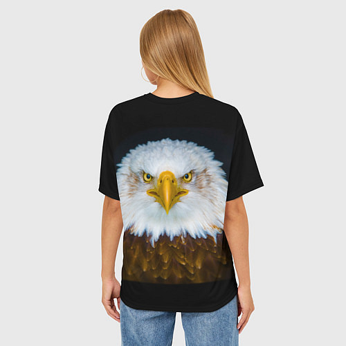 Женская футболка оверсайз Белоголовый орлан / 3D-принт – фото 4