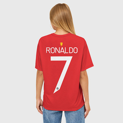 Женская футболка оверсайз Ronaldo Manchester United / 3D-принт – фото 4
