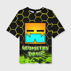 Женская футболка оверсайз Geometry Dash Классика