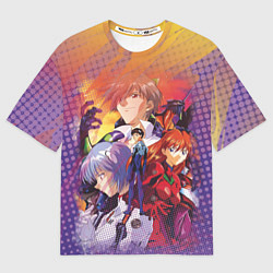 Футболка оверсайз женская Евангелион, цвет: 3D-принт