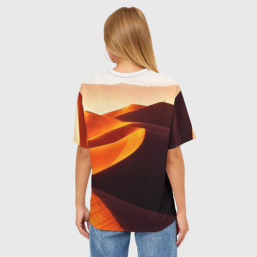 Женская футболка оверсайз Пустыня дюна барханы / 3D-принт – фото 4