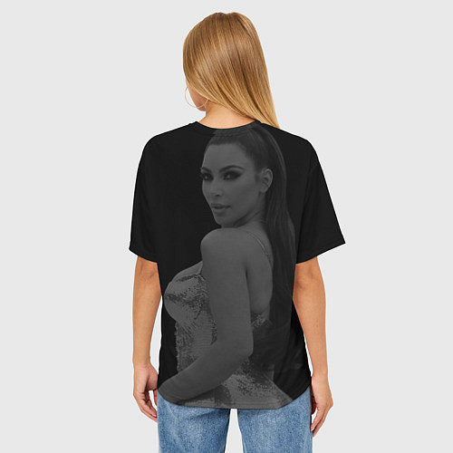 Женская футболка оверсайз Ким Кардашьян / 3D-принт – фото 4